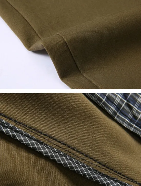 New OUKU Men's Dress Pants Trousers Chinos Buttons Pocket Plain Comfort Formal Party Work Fashion Classic Style Black Brown Micro-elastic