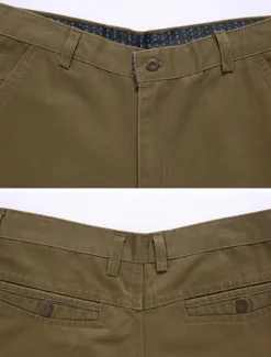 New OUKU Men's Dress Pants Trousers Chinos Buttons Pocket Plain Comfort Formal Party Work Fashion Classic Style Black Brown Micro-elastic