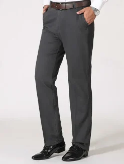 Outlet OUKU Men's Dress Pants Trousers Chinos Buttons Pocket Straight Leg Plain Comfort Formal Party Work Fashion Classic Style Black Dark Green Micro-elastic