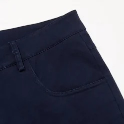 Clearance OUKU Men's Dress Pants Zipper Pocket Solid Color Breathable Full Length Formal Office Work Chic & Modern Formal Khaki Micro-elastic Navy Blue
