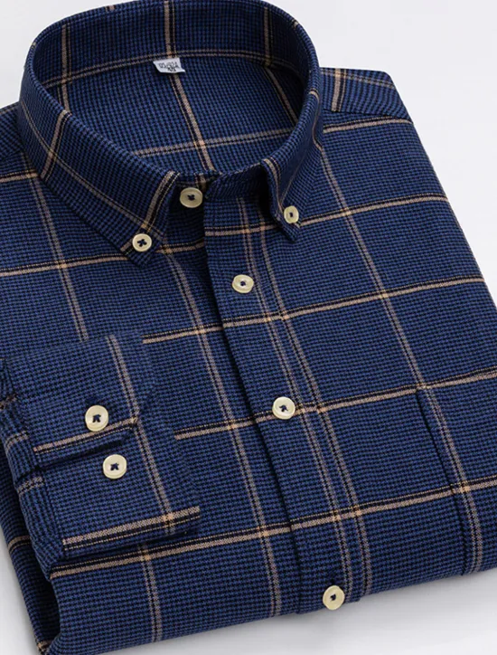 Best OUKU Men's Dress Shirt Button Down Shirt Collared Shirt Oxford Shirt Tartan Wedding Casual A B F G Long Sleeve All Seasons Clothing Apparel