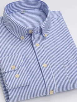 Best OUKU Men's Dress Shirt Button Down Shirt Collared Shirt Oxford Shirt Tartan Wedding Casual A B F G Long Sleeve All Seasons Clothing Apparel