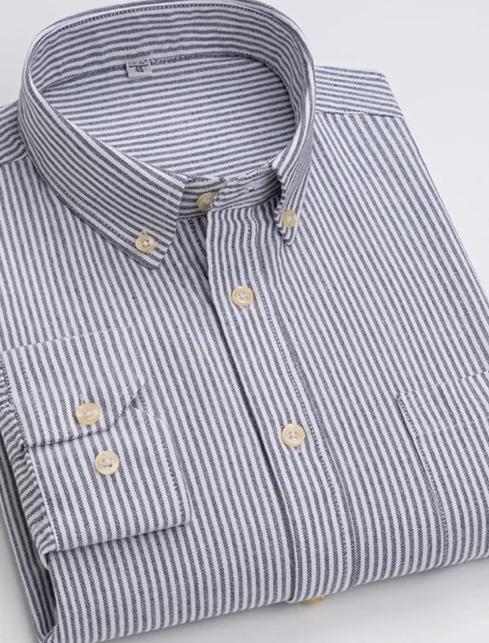 Best OUKU Men's Dress Shirt Button Down Shirt Collared Shirt Oxford Shirt Tartan Wedding Casual A B F G Long Sleeve All Seasons Clothing Apparel