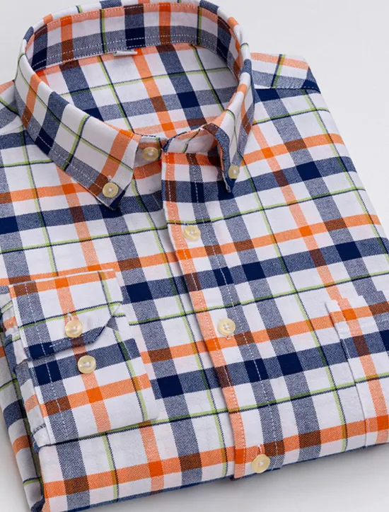 Best OUKU Men's Dress Shirt Button Down Shirt Collared Shirt Oxford Shirt Tartan Wedding Casual A B F G Long Sleeve All Seasons Clothing Apparel