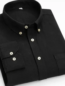 Best OUKU Men's Dress Shirt Button Down Shirt Collared Shirt Oxford Shirt Tartan Wedding Casual A B F G Long Sleeve All Seasons Clothing Apparel