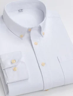 Best OUKU Men's Dress Shirt Button Down Shirt Collared Shirt Oxford Shirt Tartan Wedding Casual A B F G Long Sleeve All Seasons Clothing Apparel