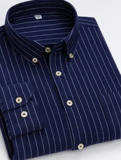 Best OUKU Men's Dress Shirt Button Down Shirt Collared Shirt Oxford Shirt Tartan Wedding Casual A B F G Long Sleeve All Seasons Clothing Apparel