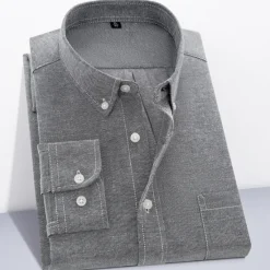 New OUKU Men's Dress Shirt Button Down Shirt Non Iron Shirt Oxford Shirt Plaid Wedding Outdoor Black White Pink Red Long Sleeve Square Neck Spring & Fall Clothing Apparel Button-Down