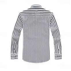 Outlet OUKU Men's Dress Shirt Button Down Shirt Striped Wedding Work Light Blue Black Red Blue Long Sleeve Collar Clothing Apparel