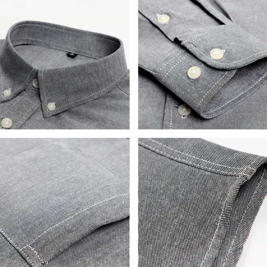 Discount OUKU Men's Dress Shirt Button Down Shirt Oxford Shirt Plain Wedding Outdoor Light Blue Black White Pink Long Sleeve Turndown Summer Spring Clothing Apparel