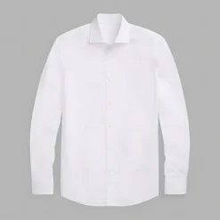 Online OUKU Men's Dress Shirt Button Up Shirt Solid Color School Formal Blue Light Sky Blue Light Blue- Long Sleeve Turndown All Seasons Clothing Apparel White