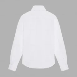 Online OUKU Men's Dress Shirt Button Up Shirt Solid Color School Formal Blue Light Sky Blue Light Blue- Long Sleeve Turndown All Seasons Clothing Apparel White