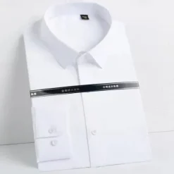 Online OUKU Men's Dress Shirt Button Up Shirt Solid Color School Formal Blue Light Sky Blue Light Blue- Long Sleeve Turndown All Seasons Clothing Apparel White