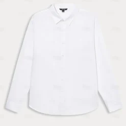Outlet OUKU Men's Dress Shirt Button Up Shirt Long Sleeve Solid Color Turndown Spring & Fall Wedding Party Clothing Apparel Button White