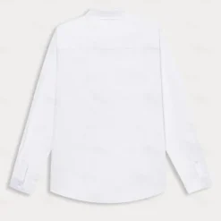 Outlet OUKU Men's Dress Shirt Button Up Shirt Long Sleeve Solid Color Turndown Spring & Fall Wedding Party Clothing Apparel Button White