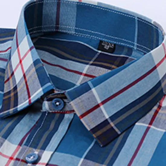 New OUKU Men's Dress Shirt Casual Shirt Plaid Check Shirt Graphic Prints Square Neck Light Yellow Light Pink Black / Gray White / Green Sea Blue Casual Daily Short Sleeve collared shirts Clothing Apparel