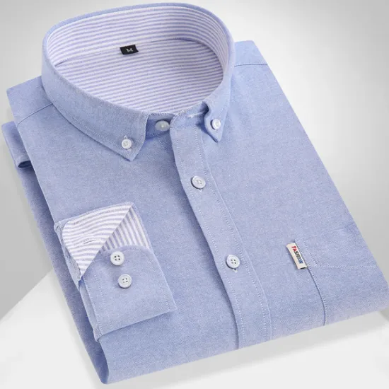 Hot OUKU Men's Dress Shirt French Cuff Shirt Button Down Shirt Collared Shirt Oxford Shirt Waves Wedding Street Black Pink Blue Gray Long Sleeve Turndown Spring & Fall Clothing Apparel Button-Down