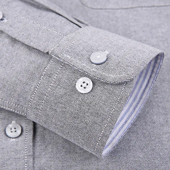 Hot OUKU Men's Dress Shirt French Cuff Shirt Button Down Shirt Collared Shirt Oxford Shirt Waves Wedding Street Black Pink Blue Gray Long Sleeve Turndown Spring & Fall Clothing Apparel Button-Down
