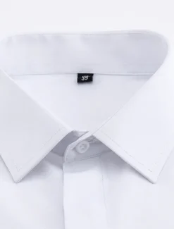 Discount OUKU Men's Dress Shirt French Cuff Shirt Collared Shirt Button Up Shirt Plain Wedding Party White Pink Blue Long Sleeve Turndown Spring, Fall, Winter, Summer Clothing Apparel Collared Shirts