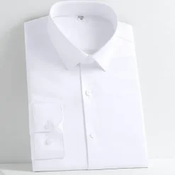 Outlet OUKU Men's Dress Shirt Non Iron Shirt Plain Wedding Outdoor Wine Black White Navy Blue Long Sleeve Square Neck Spring & Fall Clothing Apparel Button-Down
