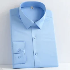 Outlet OUKU Men's Dress Shirt Non Iron Shirt Plain Wedding Outdoor Wine Black White Navy Blue Long Sleeve Square Neck Spring & Fall Clothing Apparel Button-Down