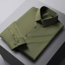 Sale OUKU Men's Dress Shirt Non Iron Shirt Graphic Prints Wedding Outdoor Wine Blue-Green Black White Long Sleeve Turndown Spring & Fall Clothing Apparel