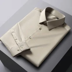 Sale OUKU Men's Dress Shirt Non Iron Shirt Graphic Prints Wedding Outdoor Wine Blue-Green Black White Long Sleeve Turndown Spring & Fall Clothing Apparel