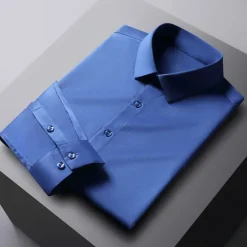 Sale OUKU Men's Dress Shirt Non Iron Shirt Graphic Prints Wedding Outdoor Wine Blue-Green Black White Long Sleeve Turndown Spring & Fall Clothing Apparel