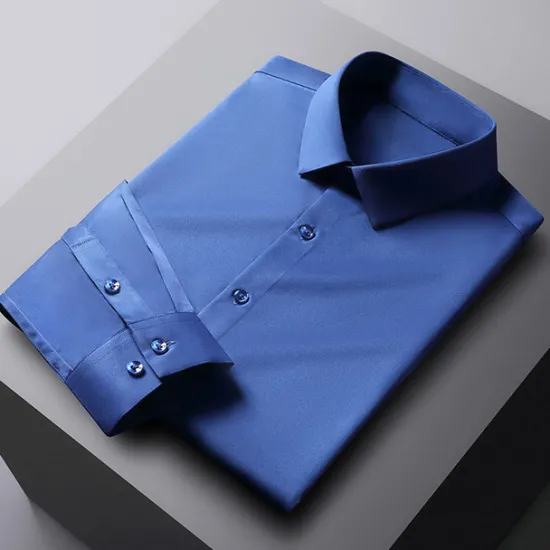 Sale OUKU Men's Dress Shirt Non Iron Shirt Graphic Prints Wedding Outdoor Wine Blue-Green Black White Long Sleeve Turndown Spring & Fall Clothing Apparel
