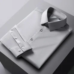 Sale OUKU Men's Dress Shirt Non Iron Shirt Graphic Prints Wedding Outdoor Wine Blue-Green Black White Long Sleeve Turndown Spring & Fall Clothing Apparel