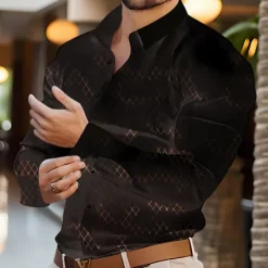 OUKU Men's Dress Shirt Non Iron Shirt Wedding Outdoor Light Blue Black White Red Long Sleeve Turndown Summer Spring Clothing Apparel