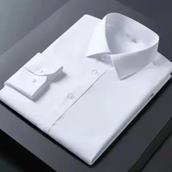 Clearance OUKU Men's Dress Shirt Non Iron Shirt Wedding Going out White Pink Wine Green Long Sleeve Turndown Spring Fall Clothing Apparel