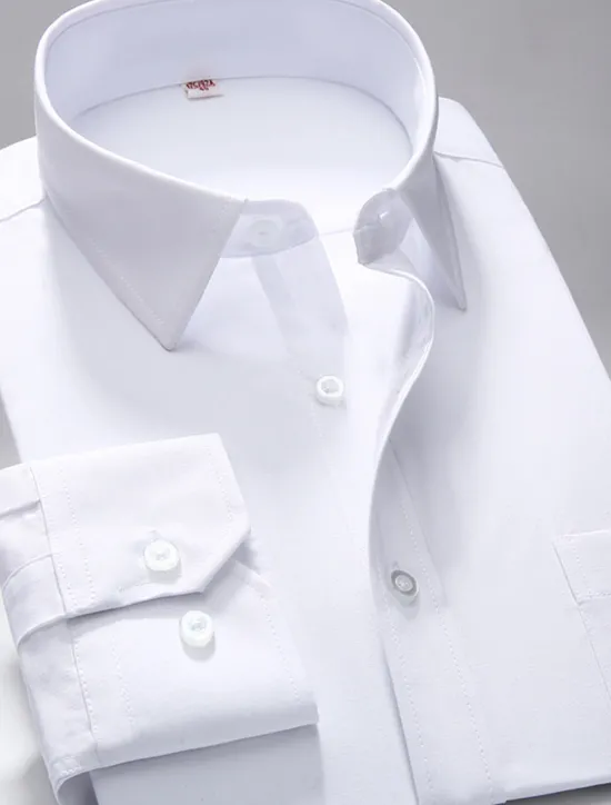 Hot OUKU Men's Dress Shirt Non Iron Shirt Stripes and Plaid Wedding Office & Career Light Pink Black White Pink Long Sleeve Shirt Collar All Seasons Clothing Apparel