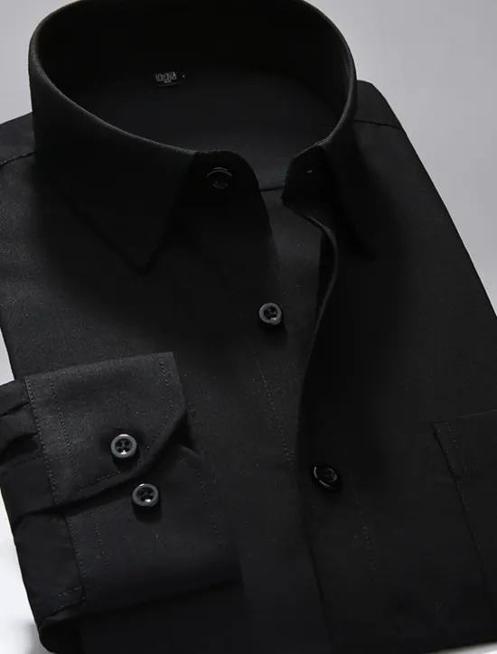 Hot OUKU Men's Dress Shirt Non Iron Shirt Stripes and Plaid Wedding Office & Career Light Pink Black White Pink Long Sleeve Shirt Collar All Seasons Clothing Apparel