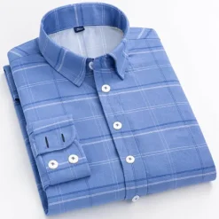 Best OUKU Men's Dress Shirt Plaid Shirt Collared Shirt Plaid / Check Wedding Vacation Yellow Red Blue Green Long Sleeve Turndown Spring & Fall Clothing Apparel Button-Down