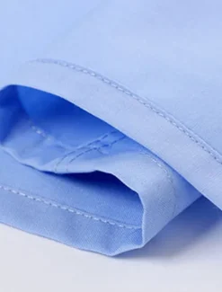 Online OUKU Men's Dress Shirt Solid / Plain Color Wedding Office & Career Light Blue Black White Dark Navy Short Sleeve Shirt Collar Spring & Summer Clothing Apparel