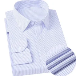 Sale OUKU Men's Dress Shirt Stripe Wedding Outdoor Grape Blue Purple Light Blue Long Sleeve Turndown Summer Spring & Summer Clothing Apparel Print