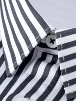 Outlet OUKU Men's Dress Shirt Striped Wedding Office / Career Black Blue Green Long Sleeve Turndown Spring & Fall Clothing Apparel