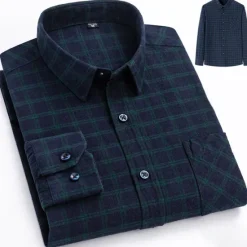 Best OUKU Men's Dress Shirt Stripes and Plaid Wedding Business Maroon Dark Red Yellow Dark Navy Long Sleeve Standing Collar Spring & Fall Clothing Apparel