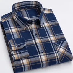 New OUKU Men's Dress Shirt Stripes and Plaid Wedding Office & Career Light Pink Dark Red Yellow Light Green Turndown All Seasons Clothing Apparel