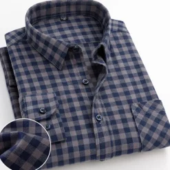 New OUKU Men's Dress Shirt Stripes and Plaid Wedding Office & Career Light Pink Dark Red Yellow Light Green Turndown All Seasons Clothing Apparel