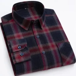 New OUKU Men's Dress Shirt Stripes and Plaid Wedding Office & Career Light Pink Dark Red Yellow Light Green Turndown All Seasons Clothing Apparel