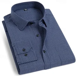 Discount OUKU Men's Dress Shirt Wrinkle Resistant French Cuff Shirt Collared Shirt Button Up Shirt Waves Wedding Outdoor Navy Blue Blue Light Blue Long Sleeve Turndown Summer Spring Clothing Apparel Button-Down