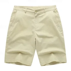 Online OUKU Men's Dress Shorts Burmuda Shorts Work Shorts Golf Shorts Pocket Plain Comfort Breathable Knee Length Outdoor Business Fashion Casual Black White