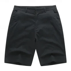 Online OUKU Men's Dress Shorts Burmuda Shorts Work Shorts Golf Shorts Pocket Plain Comfort Breathable Knee Length Outdoor Business Fashion Casual Black White