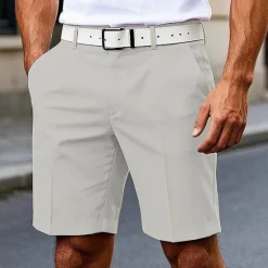 Discount OUKU Men's Dress Shorts Burmuda Shorts Work Shorts Pocket Plain Comfort Breathable Knee Length Outdoor Business Fashion Casual Black White