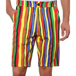 Discount OUKU Men's Dress Shorts Burmuda Shorts Work Shorts Pocket Striped Comfort Breathable Short Outdoor Business Fashion Casual Black White