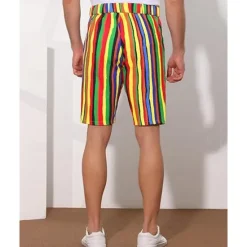 Discount OUKU Men's Dress Shorts Burmuda Shorts Work Shorts Pocket Striped Comfort Breathable Short Outdoor Business Fashion Casual Black White