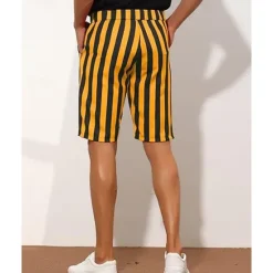 Discount OUKU Men's Dress Shorts Burmuda Shorts Work Shorts Pocket Striped Comfort Breathable Short Outdoor Business Fashion Casual Black White