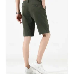 New OUKU Men's Dress Shorts Burmuda Shorts Work Shorts Ruched Pocket Plain Comfort Breathable Knee Length Outdoor Business Fashion Casual Black Wine